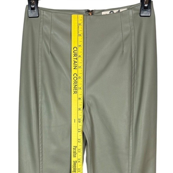 Free People We The Free Real Deal Slit Hem Vegan Leather Pants, Seagrass Size 24 - Picture 5 of 12